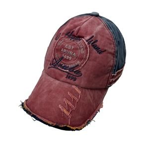 Aruba Hat Cap Red Blue One Happy Island Distressed Strapback Adjustable